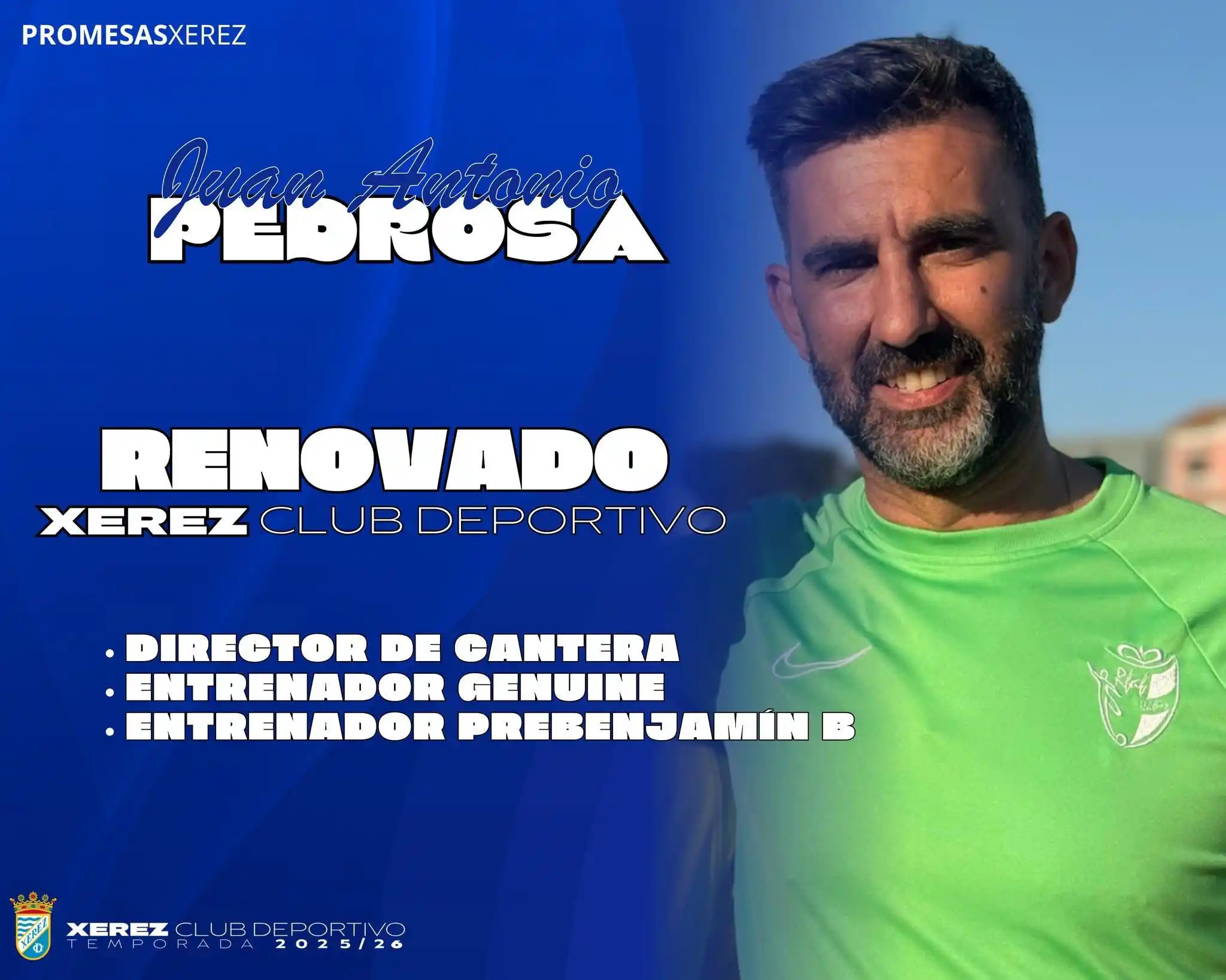 Image from Xerez Club Deportivo: 📢 PROMESAS | 𝗢𝗙𝗜𝗖𝗜𝗔𝗟 | Juan Antonio Pedrosa amplía su vinculac...
