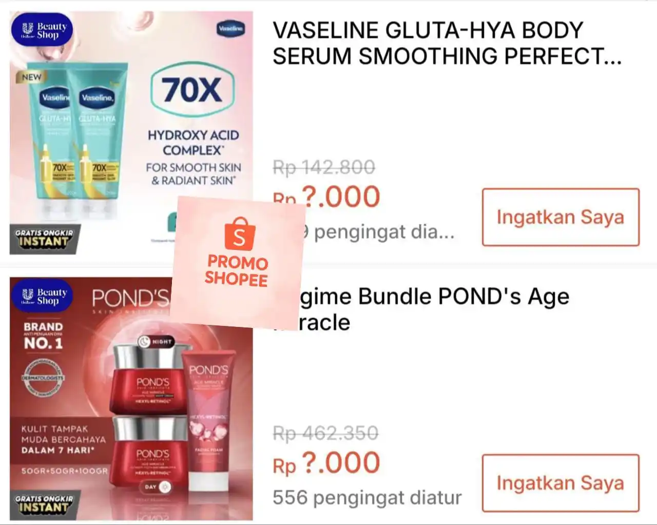 Image from PROMO SHOPEE 🛒🎀: *💰Rp 1.000* *⏱️18:00 WIB* VASELINE GLUTA-HYA BODY SERUM SMOOTHING P...