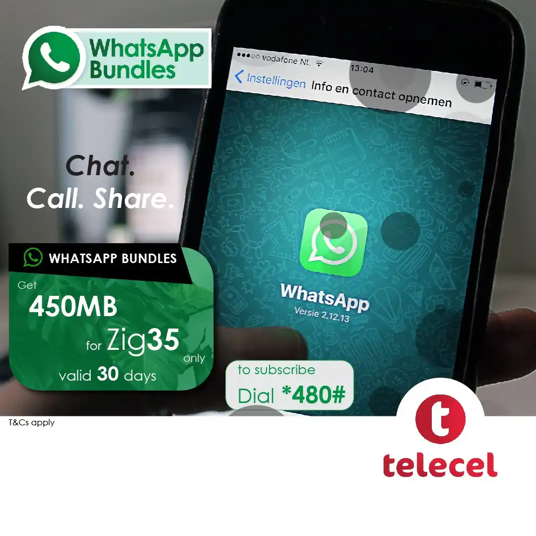 Image from Telecel Zimbabwe: Stay in touch with your family and friends on WhatsApp using Telecel d...