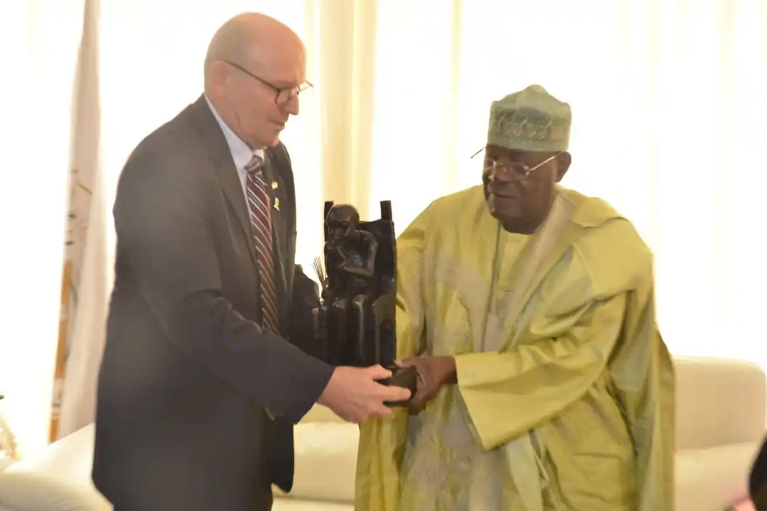 Image from The Guardian Post Daily: The Speaker of the National Assembly, Rt Hon Cavaye Yeguie Djibril, an...