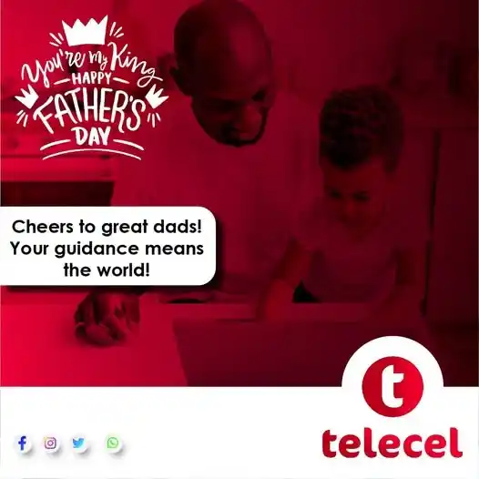 Image from Telecel Zimbabwe: Today, we celebrate the amazing fathers who inspire us with their stre...