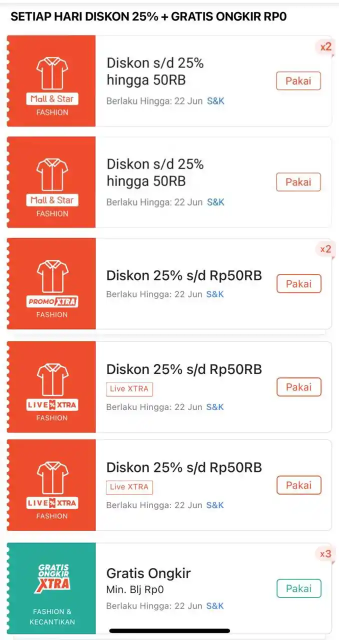 Image from PROMO SHOPEE 🛒🎀: *VOUCHER FASHION* ✨🛍️ *Voucher spesial diskon 25% + gratis ongkir Rp0...