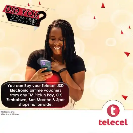 Image from Telecel Zimbabwe: You can simply purchase your airtime using Click 'n Pay, Hot Recharge,...