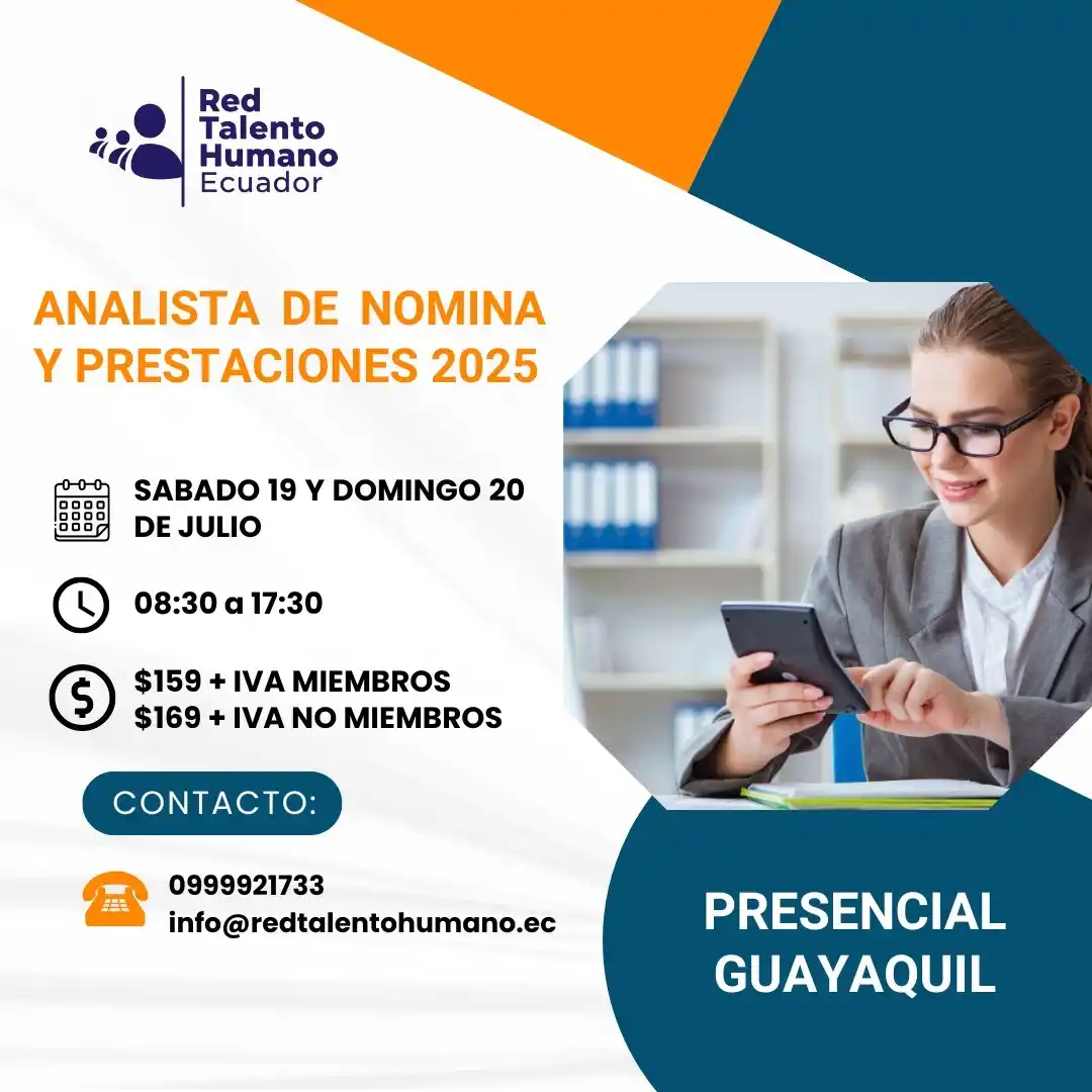 Image from Red de Talento Humano Del Ecuador: Analista de nomina y compensaciones Guayaquil Revisa el correcto calcu...