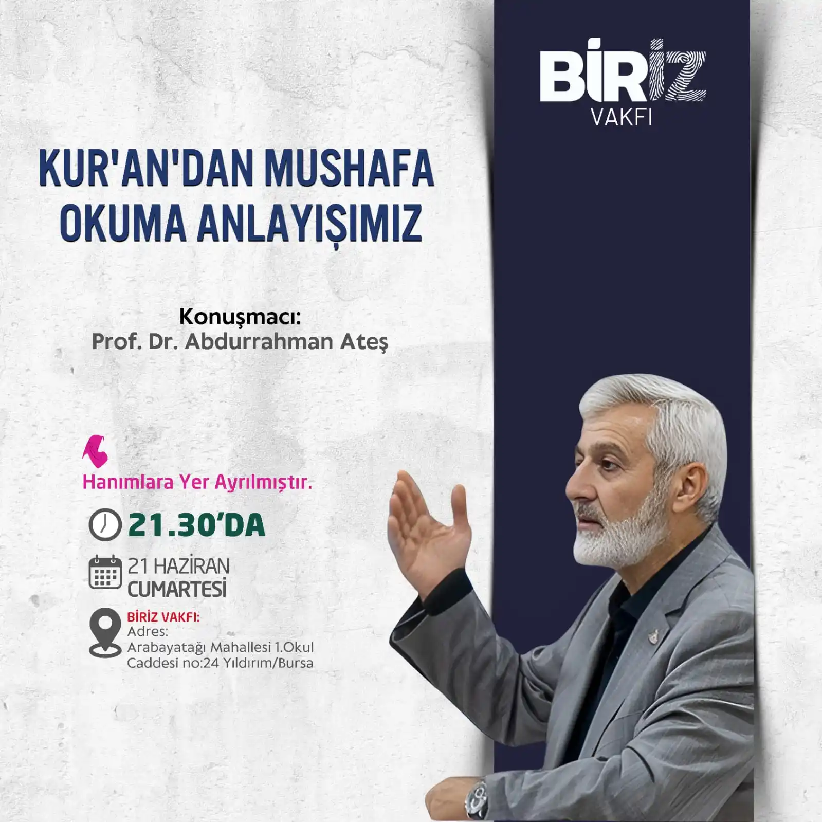 Image from Abdurrahman Ateş: Bursa'da yaşayan kardeşlerimize duyurulur. Abdurrahman Ateş hocamız cu...