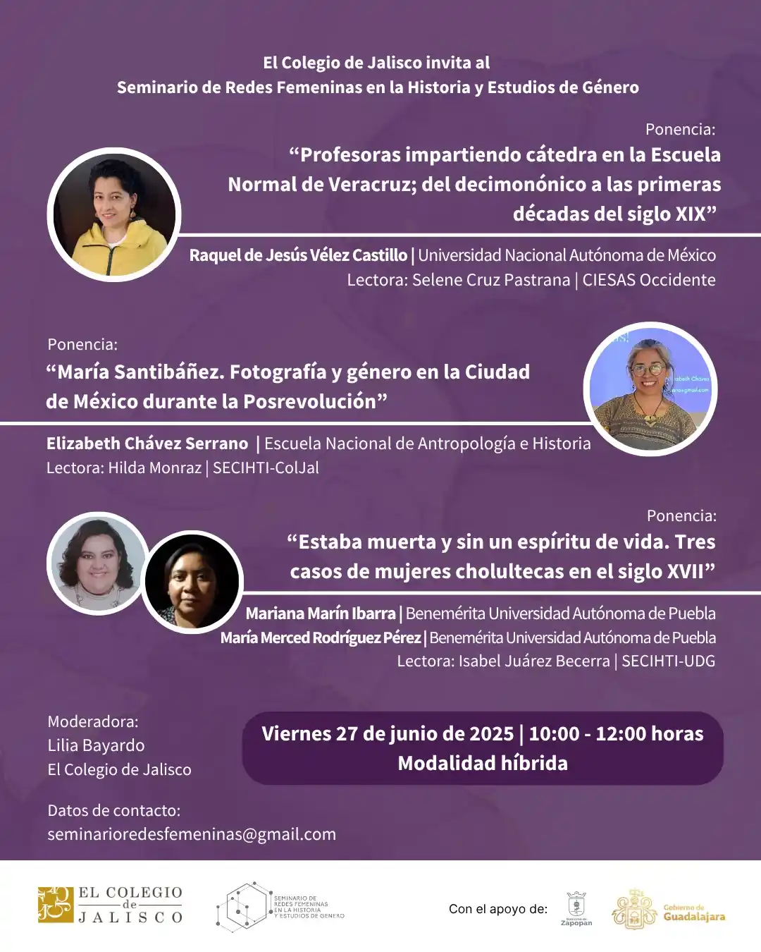 Image from El Colegio de Jalisco: En la próxima sesión del Seminario de Redes Femeninas en la Historia y...