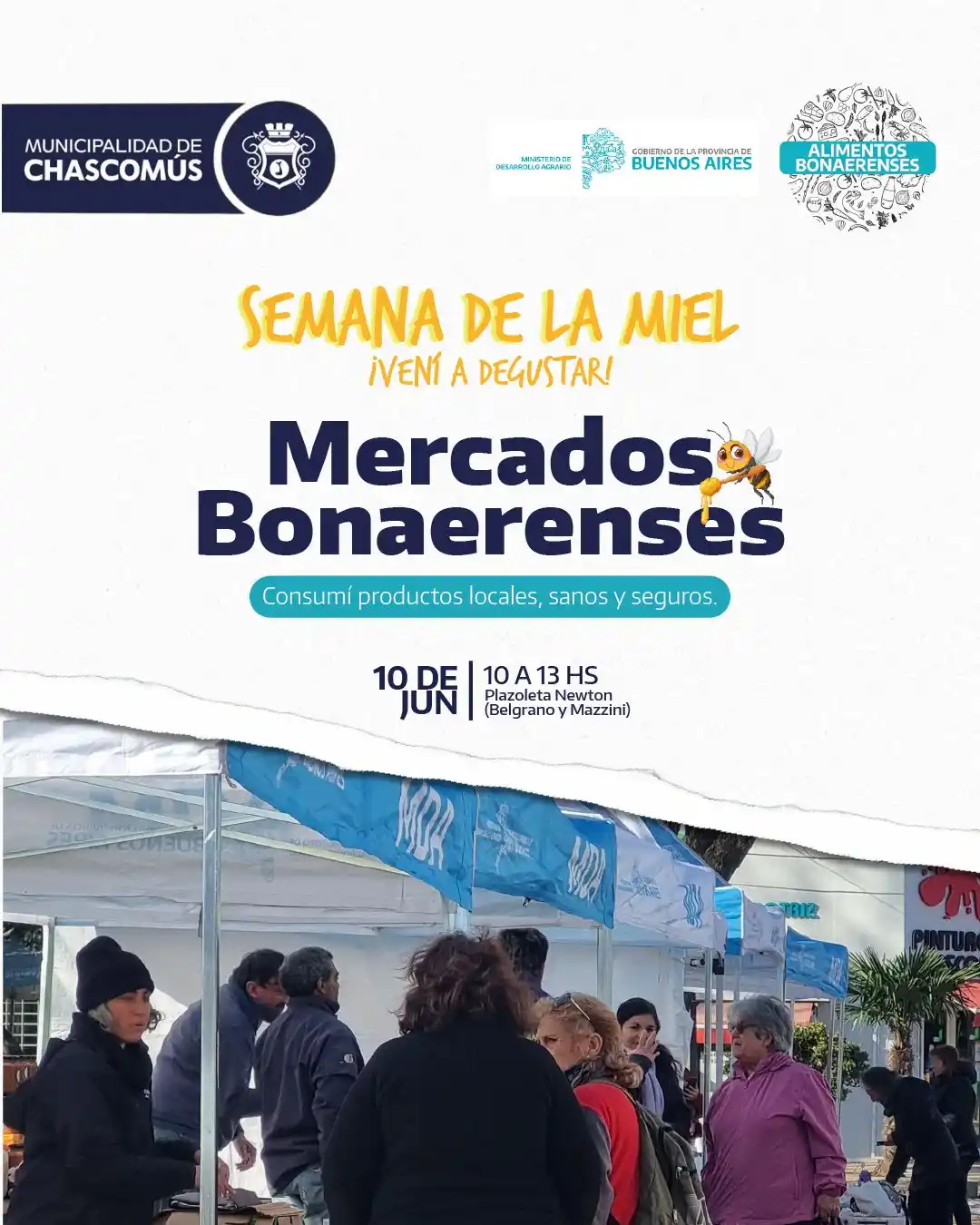 Image from Municipalidad de Chascomús: 📍 *Este martes 10/6*, de 10 a 13 hs, vuelve *Mercados Bonaerenses* a ...