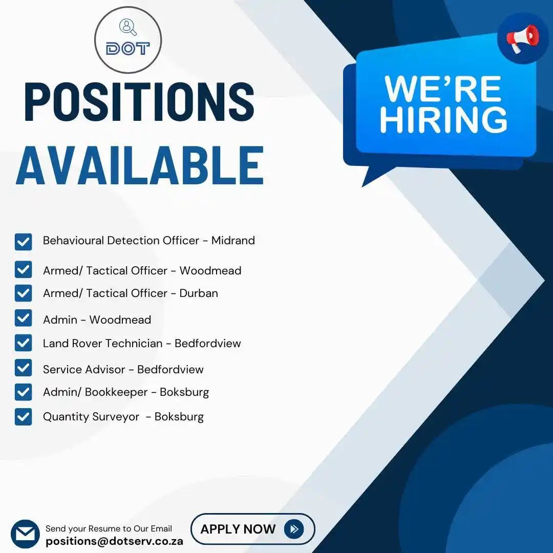 Image from Opportunities With Thabang: Join our growing team! We have exciting positions available across var...