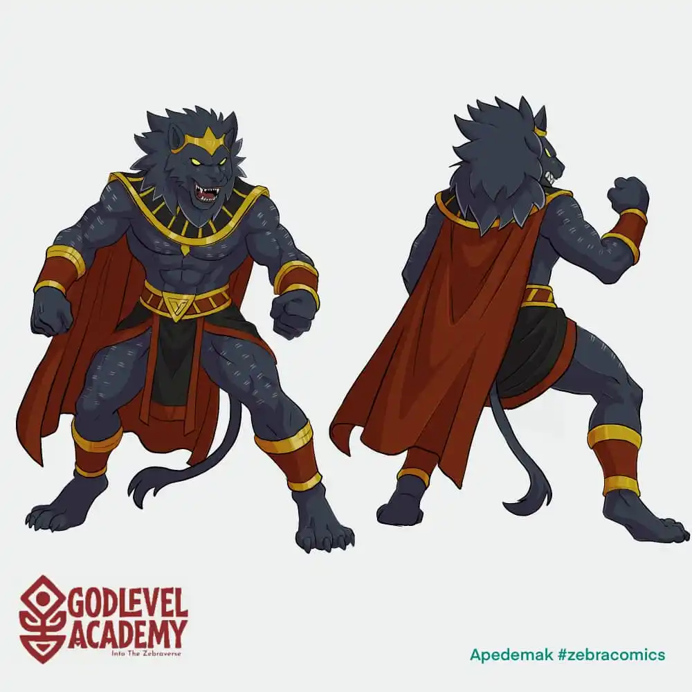 Image from Zebra Comics: 🦁 Meet Apedemak – The Lion of the South Coming soon in Godlevel Acade...