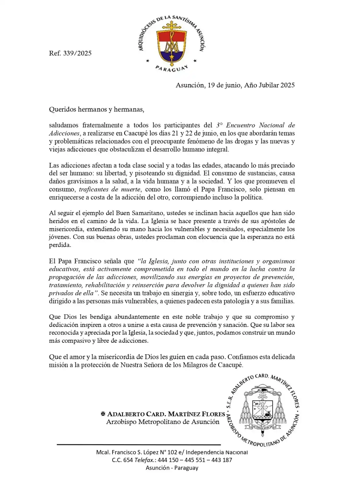 Image from Arzobispado de Asunción: <a class="text-blue-500 hover:underline cursor-pointer" href="/hashtag...