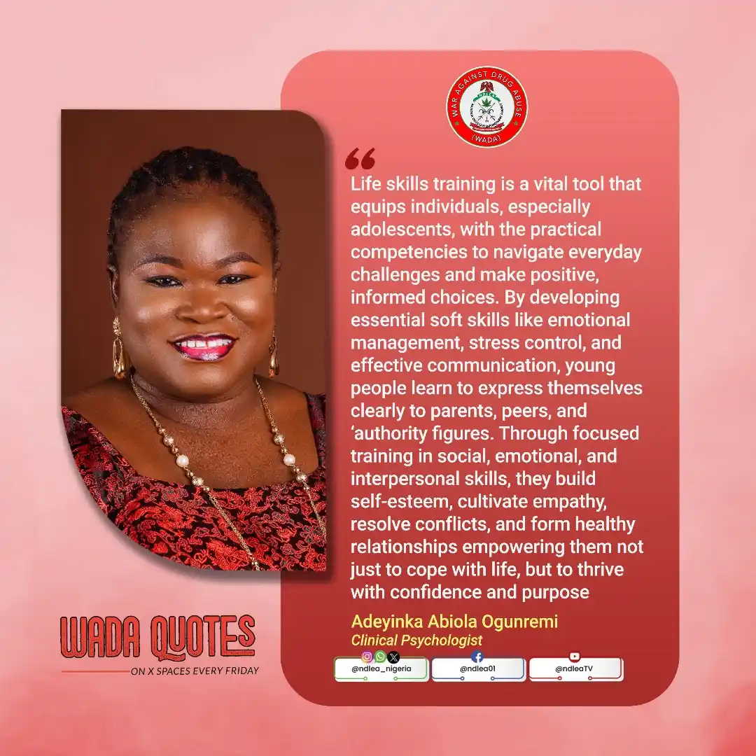 Image from NDLEA NIGERIA: On our weekly X Space conversation today, Adeyinka Abiola Ogunremi dur...