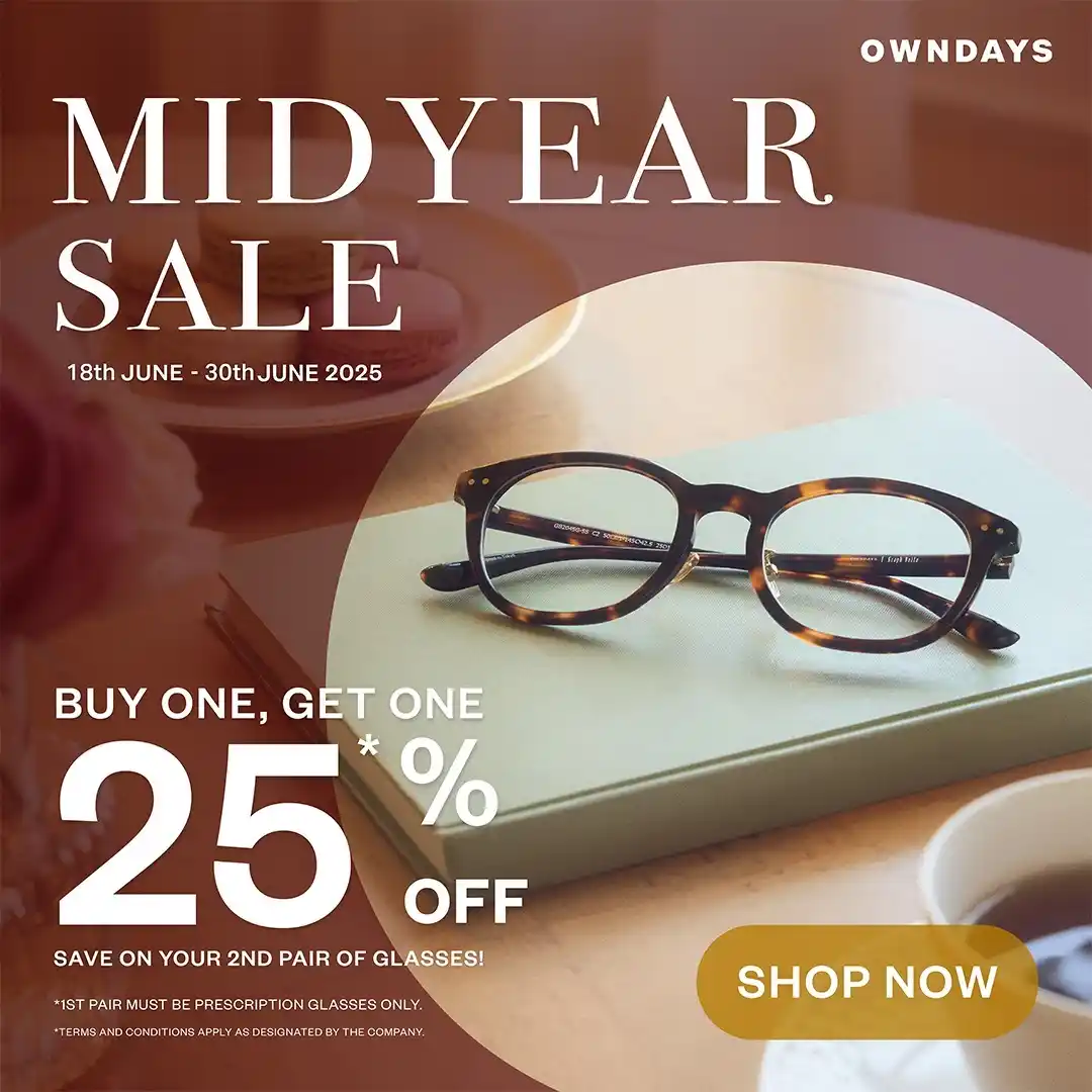 Image from Syioknya: OWNDAYS Mid Year Sale 2025: Buy 1 Get 2nd Pair 25% Off (18–30 June) Vi...