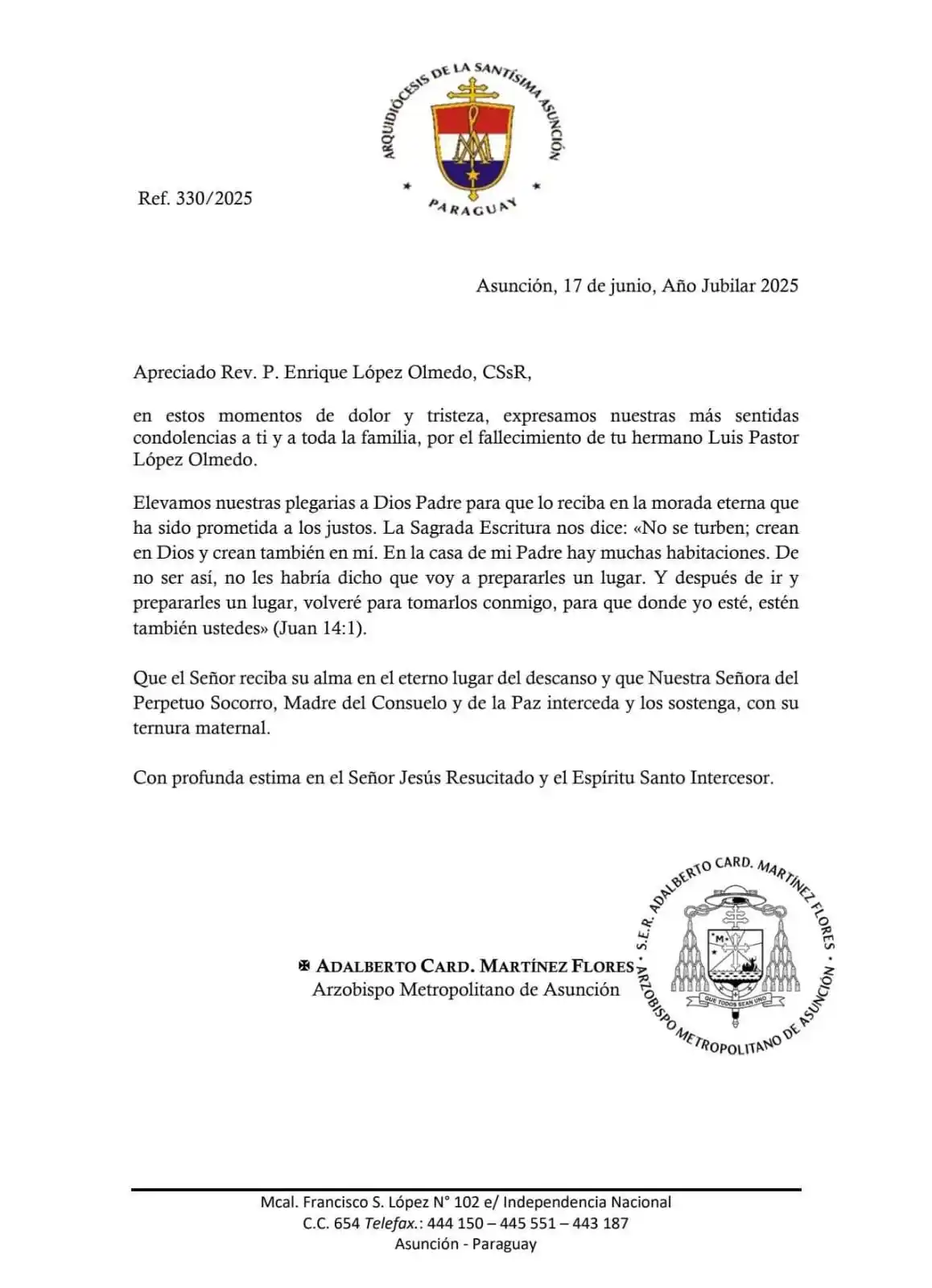 Image from Arzobispado de Asunción: *<a class="text-blue-500 hover:underline cursor-pointer" href="/hashta...