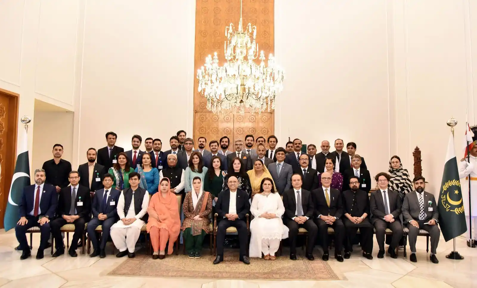 Image from Benazir Income Support Programme: President Asif Ali Zardari and First Lady Aseefa Bhutto Zardari in a ...