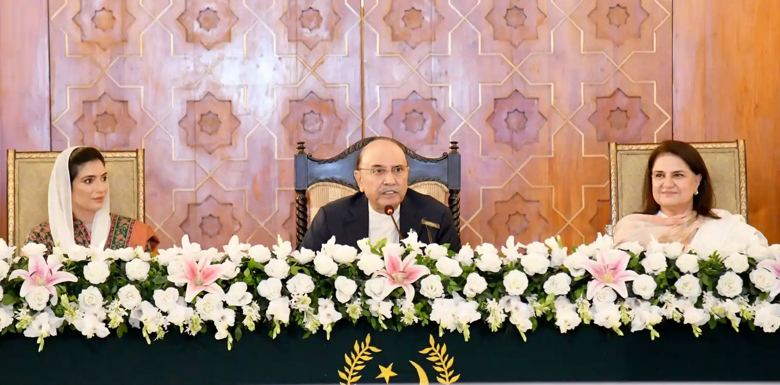 Image from Benazir Income Support Programme: President Asif Ali Zardari and First Lady Aseefa Bhutto Zardari launc...