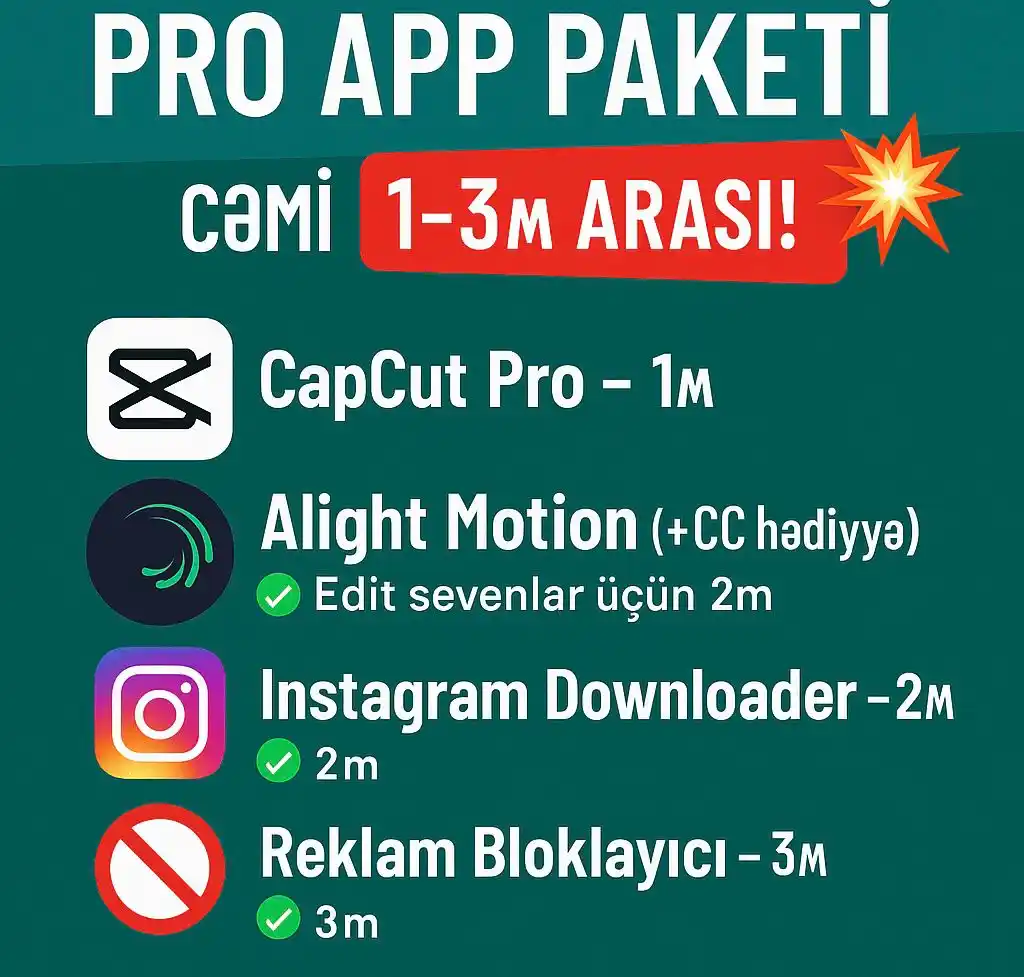 Image from Kataloniya Ve Madrid: PRO Tətbiq Paketləri – İndi daha əlçatan!  Peşəkar montaj və sosial me...