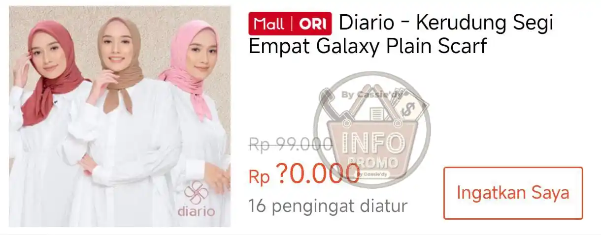 Image from INFO PROMO DISKON RACUN BELANJA | SHOPEE LAZADA TOKOPEDIA BLIBLI TIKTOK HIDDEN GEMS DAGET SHOPEE THR: Rp10.000 | ⏰ 12:00 WIB Diario - Kerudung Segi Empat Galaxy Plain Sc...