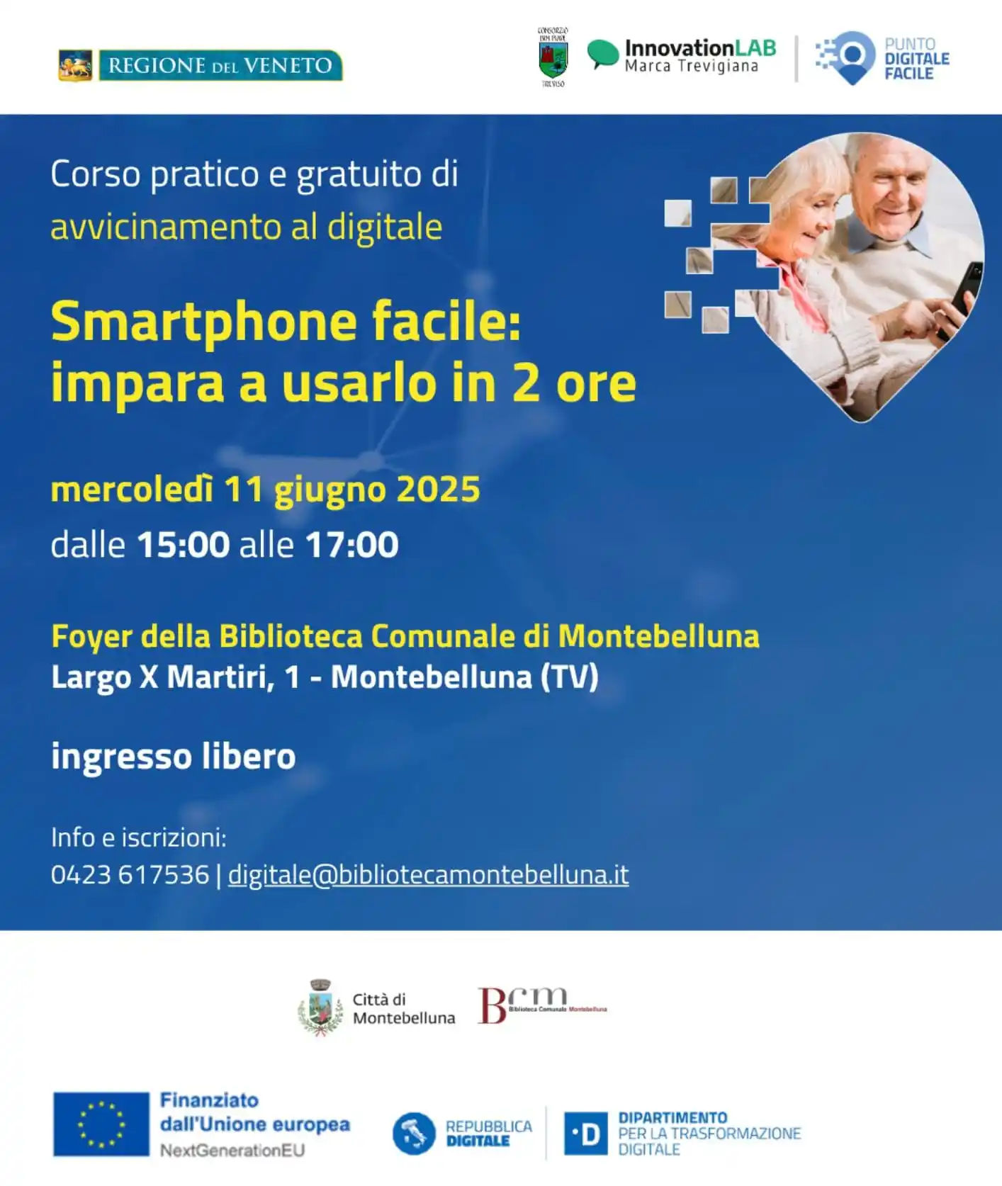 Image from Comune di Montebelluna: SMARTPHONE FACILE Mercoledì 11 giugno, dalle 15:00 alle 17:00 - Foyer...