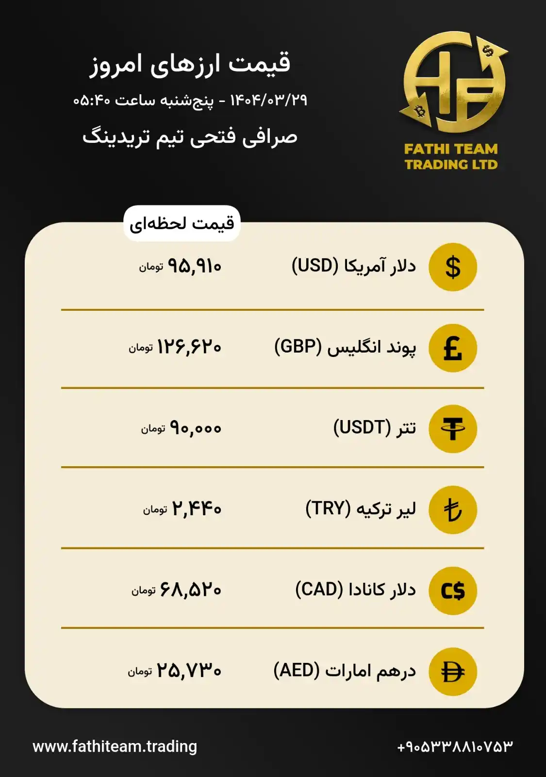 Image from صرافی رسمی فتحی تیم تریدینگ : *صرافی فتحی تیم تریدینگ*
برای محاسبهی تفاوت نرخ تتر از ماه گذشته تا ...