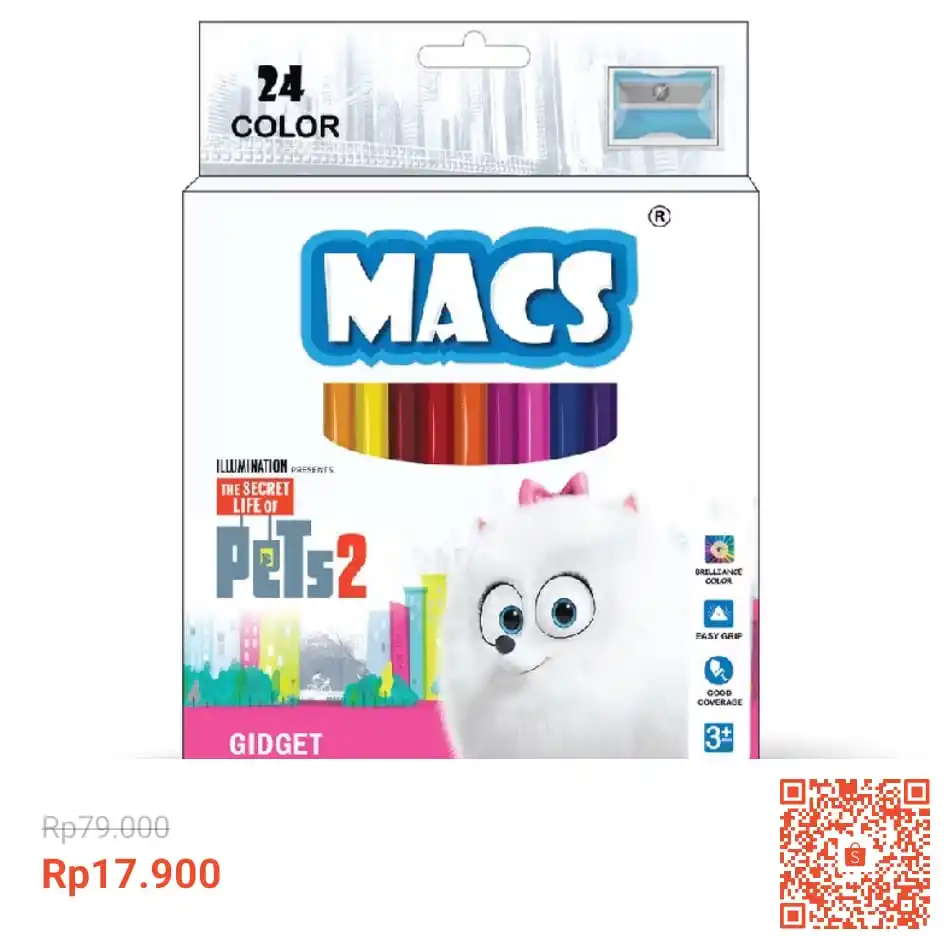 Image from INFO PROMO DISKON RACUN BELANJA | SHOPEE LAZADA TOKOPEDIA BLIBLI TIKTOK HIDDEN GEMS DAGET SHOPEE THR: Temukan MACS Coloring Pencils The Secret Life Of Pets 2 - Gidget (24 c...