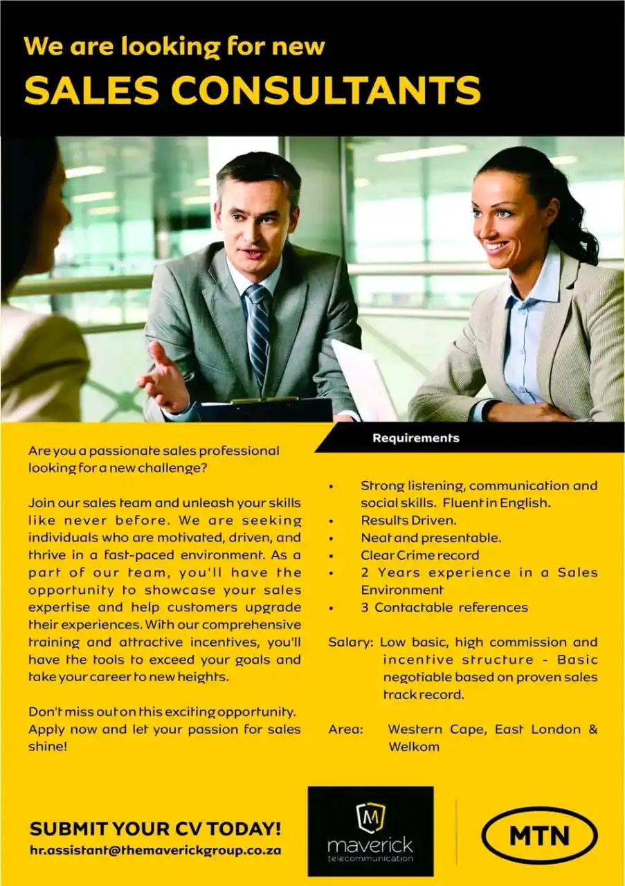 Image from Opportunities With Thabang: We're hiring!  Are you a passionate sales professional ready to take o...