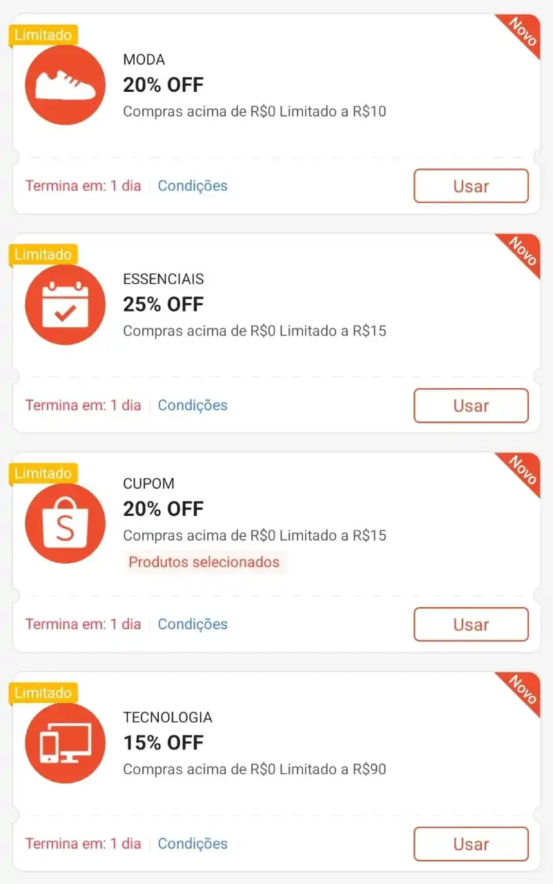 Image from V Promos ✨💚 Cupons : 4 NOVOS CUPONS SHOPEE 🚨🧡  ➡️ 20% off limitado a R$10 🎟️ Cupom: F4SH...