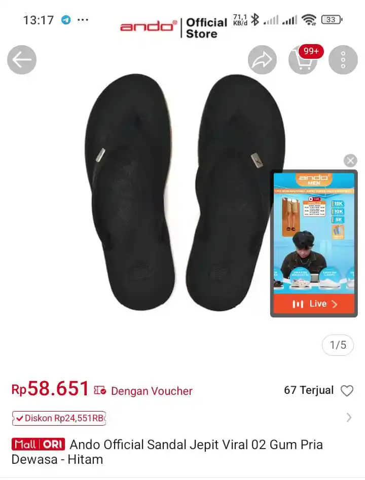 Image from 👜🛒Tukang Spill PROMOAN 🛒🛍️: Ando Official Sandal Jepit Viral 02 Gum Pria Dewasa *58.651* https://s...