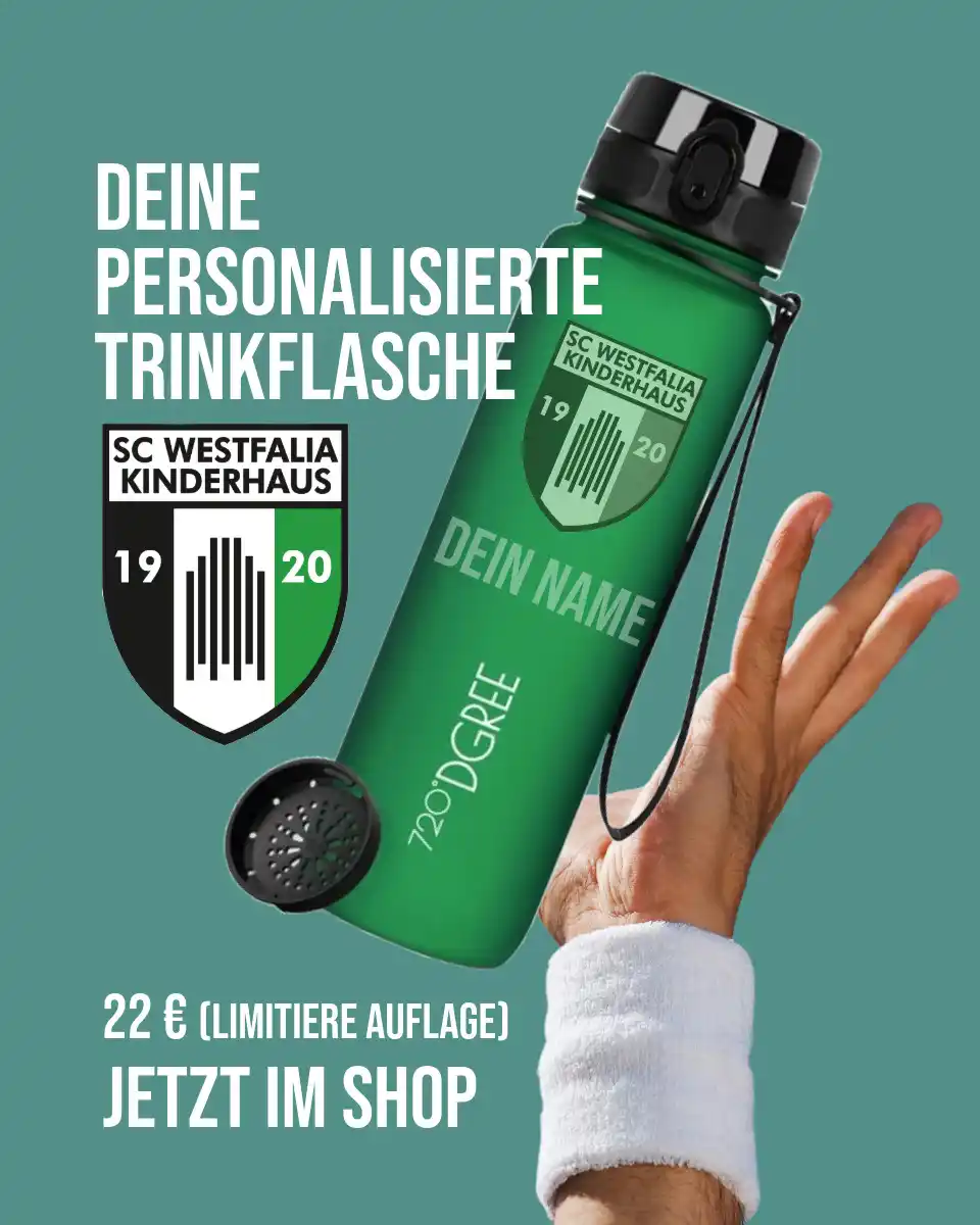 Image from SC Westfalia Kinderhaus 1920 e.V.: Deine Flasche. Dein Verein. Dein Name. Bleib hydriert und zeig deine ...