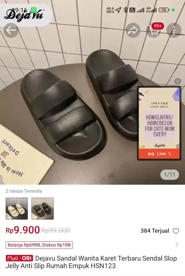 Image from 👜🛒Tukang Spill PROMOAN 🛒🛍️: Dejavu Sendal Wanita Karet *9.900* https://s.shopee.co.id/6pp4lxIZqU...