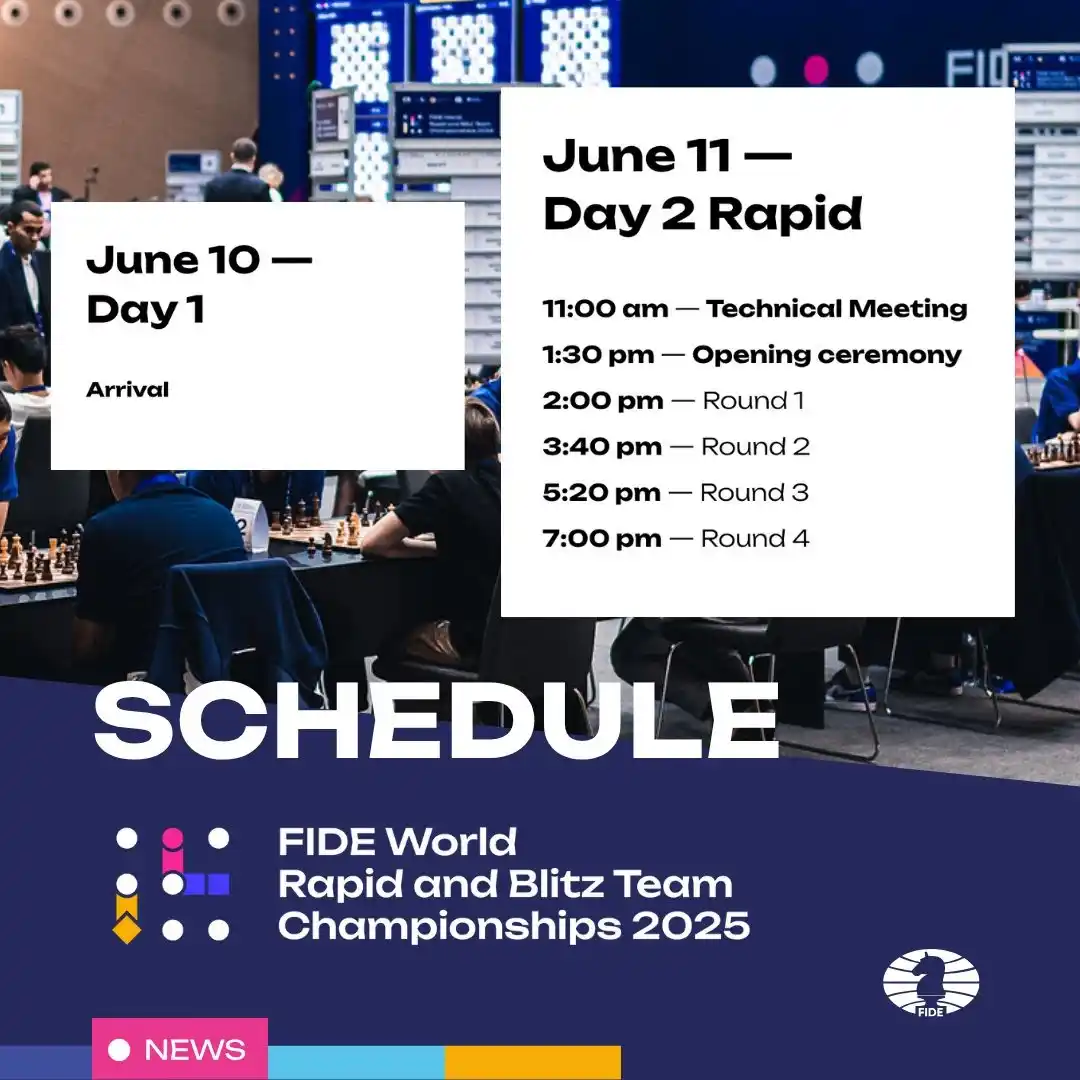 Image from African Chess Confederation-Confédération Africaine des Echecs: *FIDE World Rapid & Blitz Team Championships 2025*    London is set to...