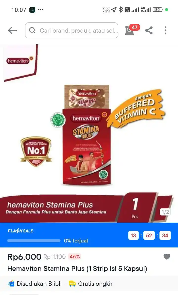 Image from 👜🛒Tukang Spill PROMOAN 🛒🛍️: Hemaviton Stamina Plus *6.000* https://s.blibli.com/GNtk/9rpch0ab...