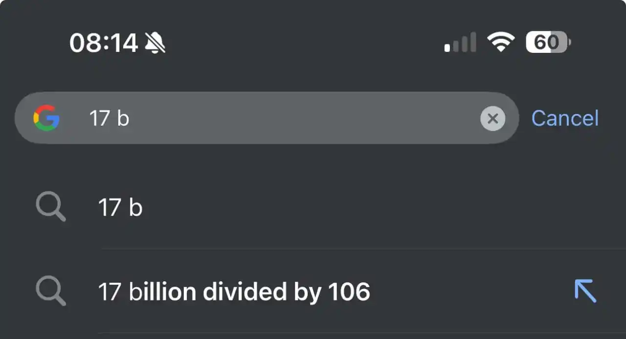 Image from Tech Tips & News - IntelliMinds Technologies: I started to type 17 billion and Google *immediately* suggested "17 bi...