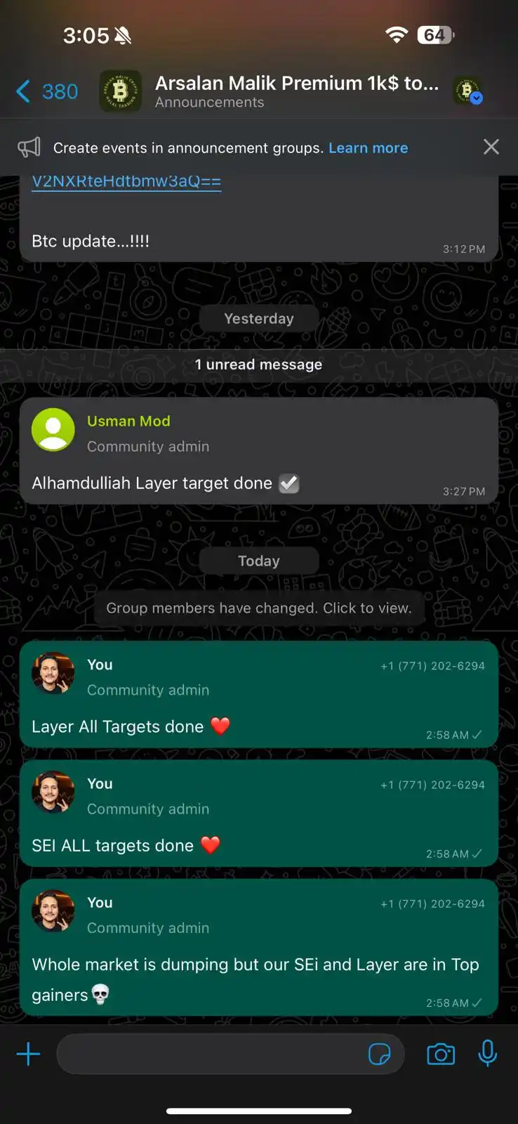 Image from Arsalan Malik Crypto: Logo kai members roo rahy hain loss me hai aur yaha ham tapa tap note ...