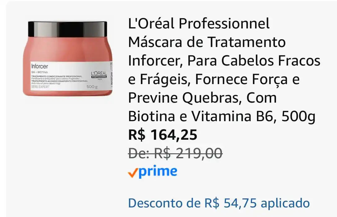 Image from Achadinhos da Cris 🛍️💕: L'Oréal Professionnel Máscara de Tratamento Inforcer, Para Cabelos Fra...