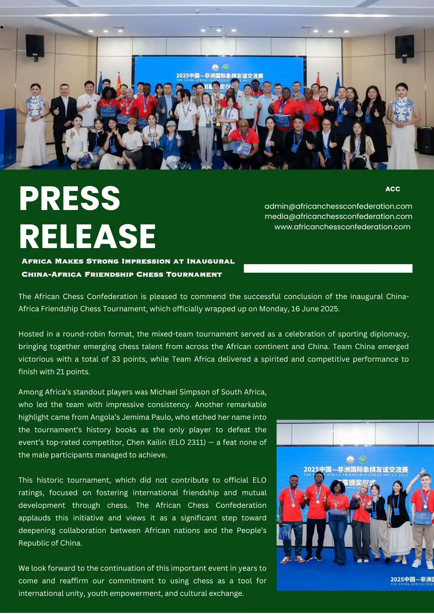 African Chess Confederation-Confédération Africaine des Echecs post