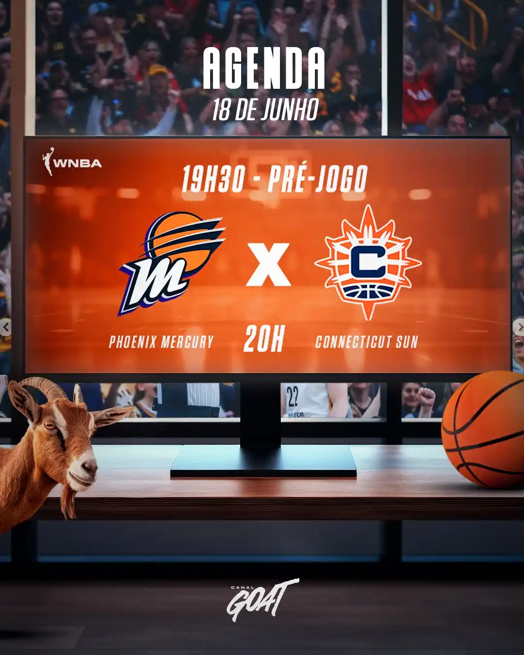 Image from Canal GOAT: 🔥 NO CLIMA DA WNBA! Nesta quarta-feira, a bola sobe para Phoenix Merc...
