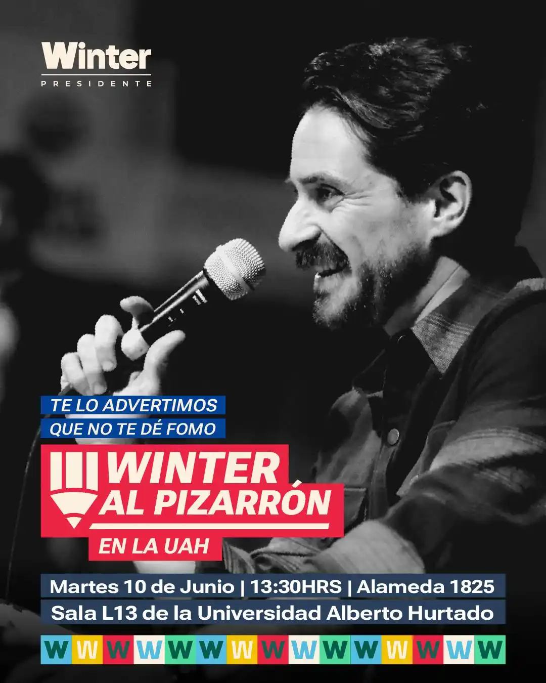 Image from Gonzalo Winter Presidente: 📣 ¡Nos vemos mañana en la UAH! Winter al Pizarrón llega a la Univers...