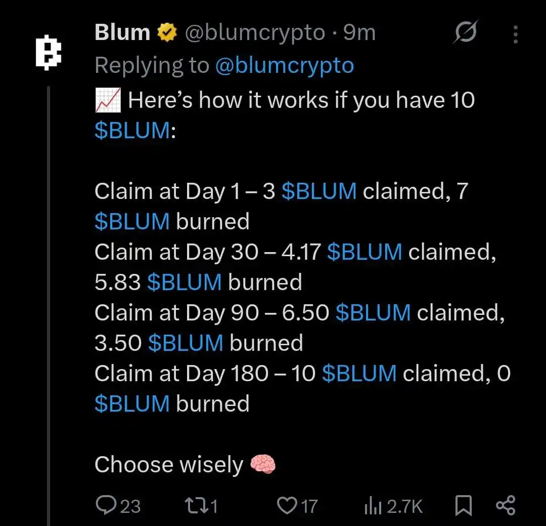 Image from Afzal Airdrops 🔥: One more scam Blum Claim 180 Days Plan 35 Mille? Jisme se 30...