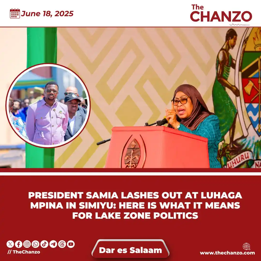 Image from TheChanzo: *President Samia Lashes Out at Luhaga Mpina in Simiyu: Here is What It...