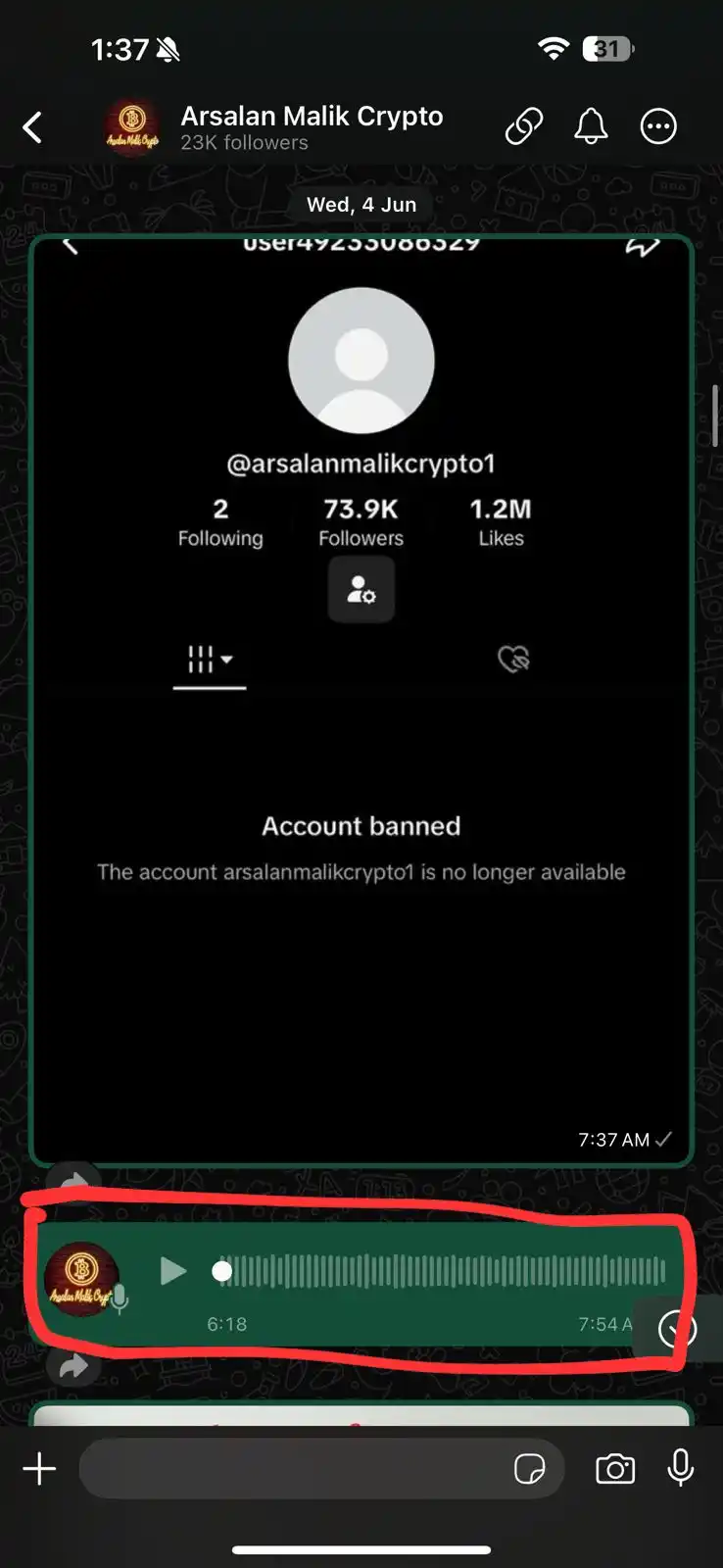 Arsalan Malik Crypto post