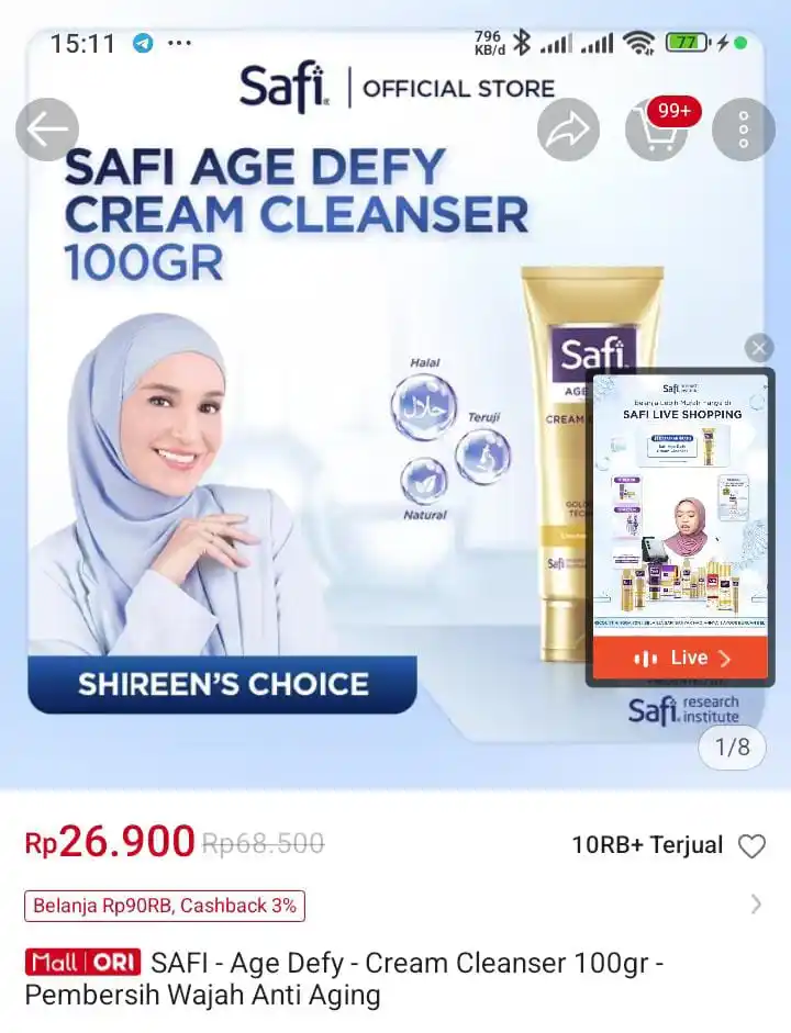 Image from 👜🛒Tukang Spill PROMOAN 🛒🛍️: SAFI Age Defy Cream Cleanser 100gr *26.900* https://s.shopee.co.id/3fs...