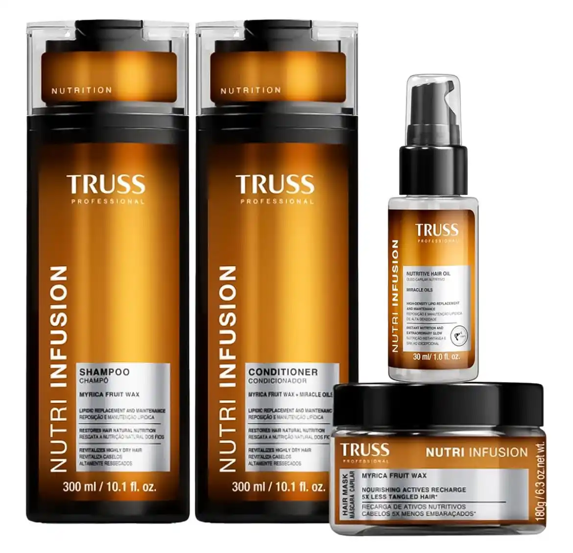 Image from Achadinhos da Cris 🛍️💕: ✨Shampoo + Condicionador + Másc + Óleo Nutri Infusion - Truss ~de R$4...