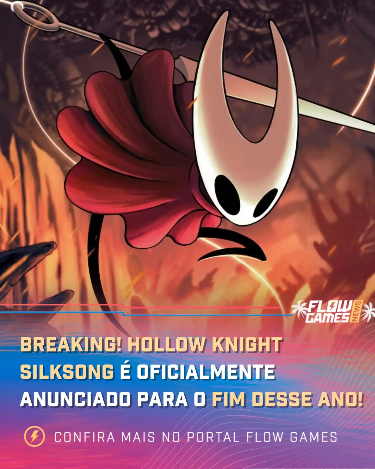 Image from Flow Games ⚡🎮: 🚨 Silksong estará disponível no lançamento e no Game Pass quando o RO...