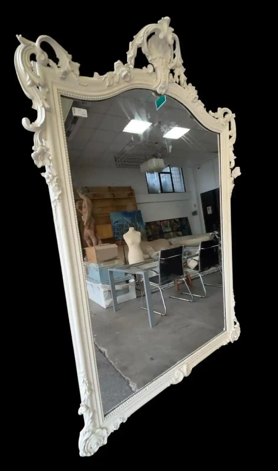 Image from Mercatino dell’usato TESORI NASCOSTI: Specchio cornice legno bianco 240x170...