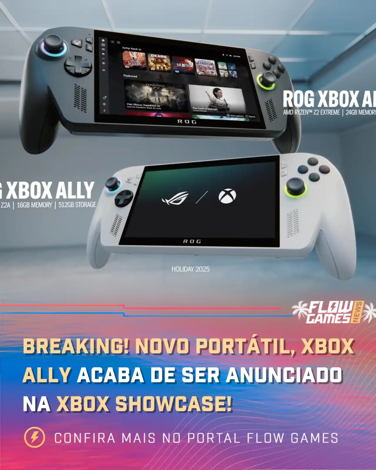 Image from Flow Games ⚡🎮: ÚLTIMA HORA! 🚨 Primeiras imagens dos novos portáteis Xbox Ally da ROG...