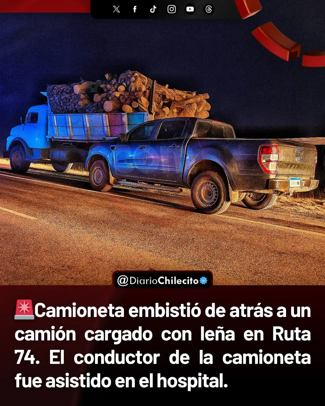 Image from Diario Chilecito: ● Un siniestro vial ocurrió este miércoles llegando la noche, en el ki...