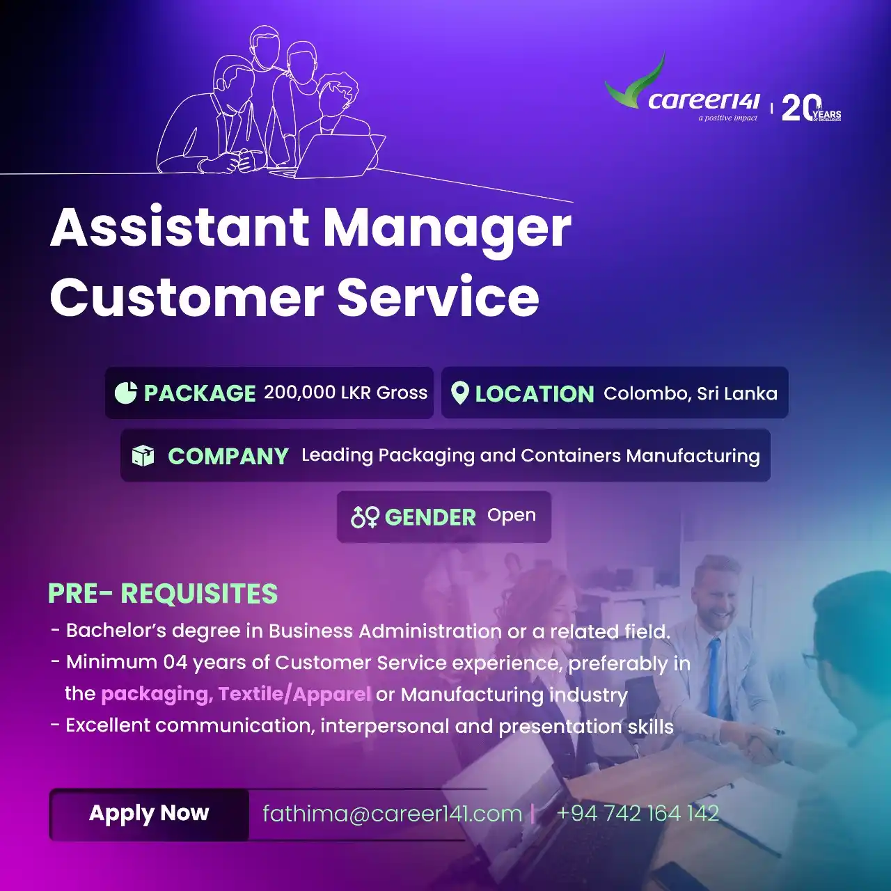 CAREER141 MARKETING OPENINGS post