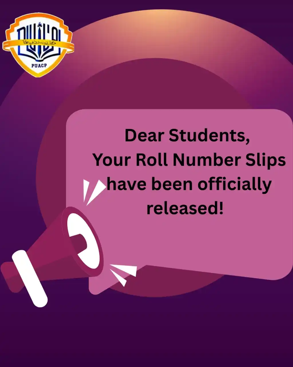 Image from PU AFFILIATED COLLEGES: 📢 *`ATTENTION PU STUDENTS!`* 🎓📚 🎟 *ROLL NUMBER SLIPS | EXAMS 2025...