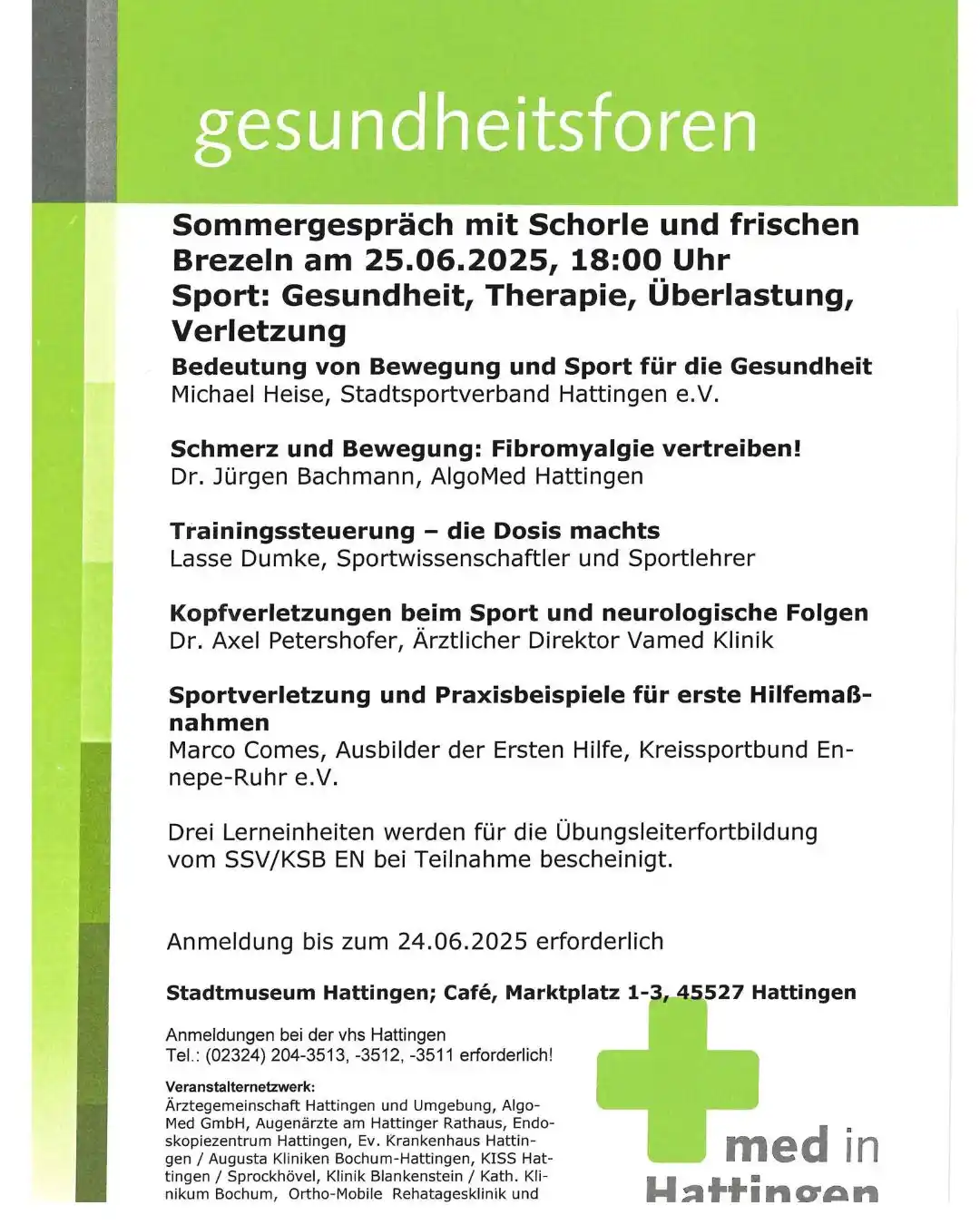 Image from Fußballfachschaft des Stadtsportverbandes Hattingen e.V.: 🌞 Einladung zum Sommergespräch Sport 🏃‍♀️💬  Liebe Sportfreundinnen ...