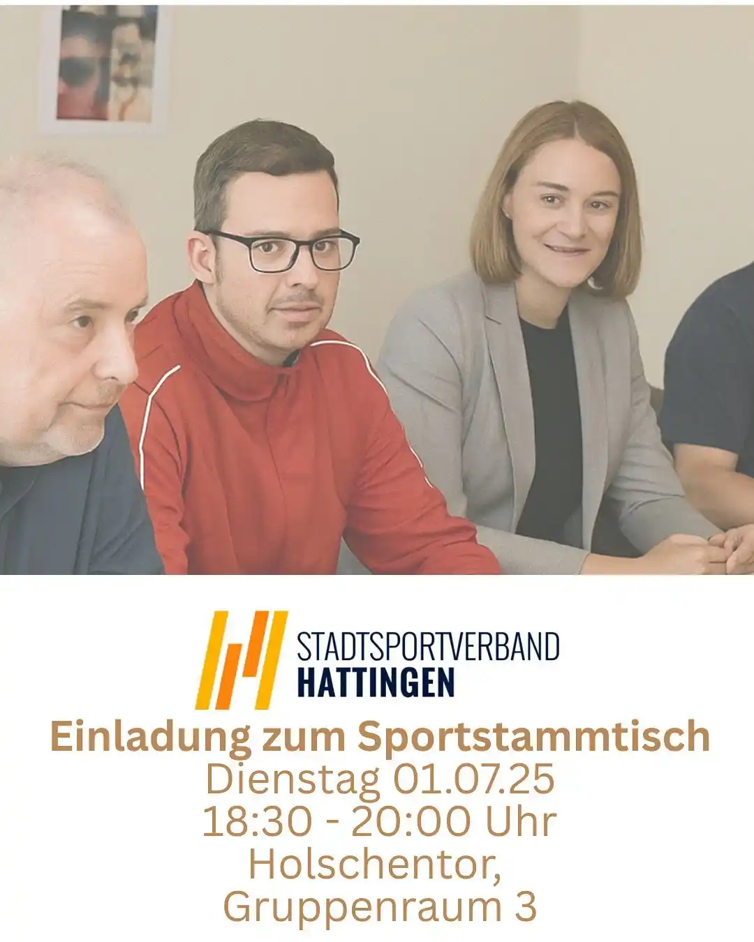 Image from Fußballfachschaft des Stadtsportverbandes Hattingen e.V.: 🏅 Einladung zum Sportlerstammtisch 🗣️  Im Rahmen des Pakts für den S...